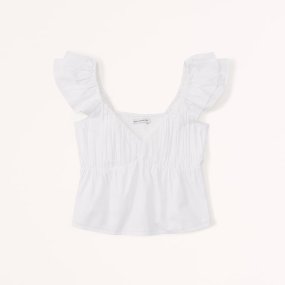 Abercrombie Ruffle Poplin Top - Picture 6 of 7